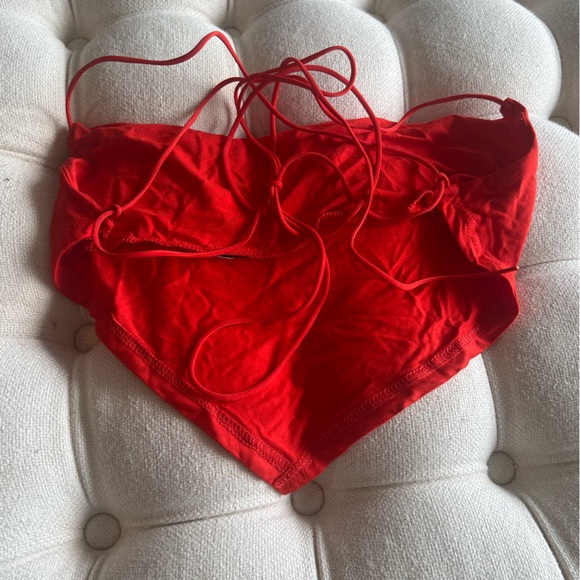 Red Tie Halter Top - Picture 3 of 4